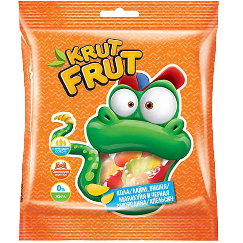Жевательный мармелад КрутФрут Змейки 70г Жевательный мармелад КрутФрут Змейки 70г