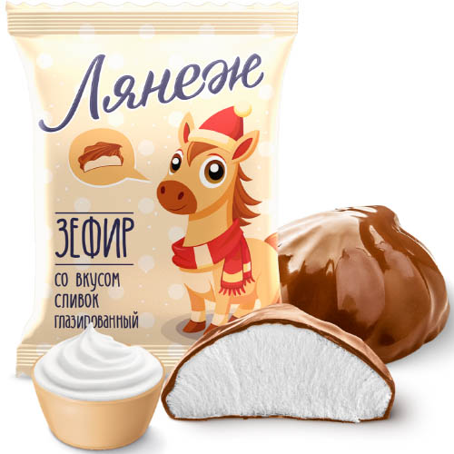 Зефир Сливки глазированный 38г Зефир Сливки глазированный 38г