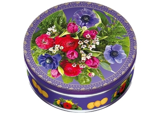 Печенье сдобное "Букет в лиловых тонах" 400г (ж/б)