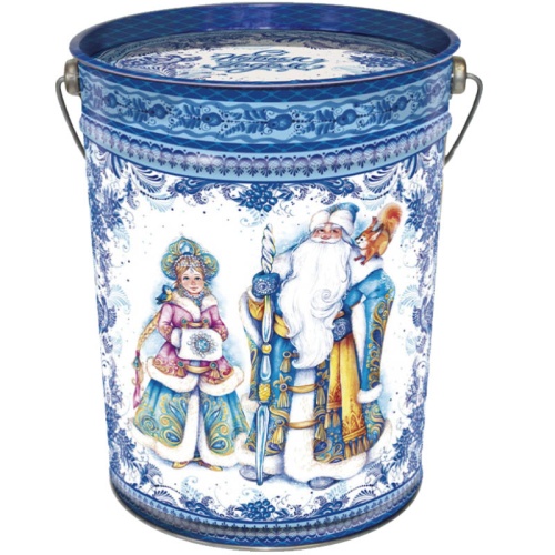 №708у Упаковка Новогодняя Гжель (жесть) 1900г