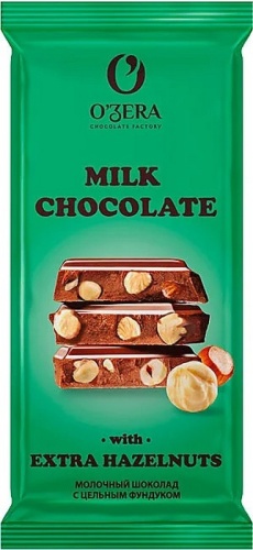 Шоколад O`Zera молоч.Milk & Extra Hazelnut O"Zera 90г
