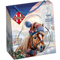 №501ч Чай Hilltop Королевское золото Елочная игрушка в футляре Лошадка в шапочке 50г