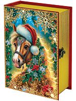 №604 Книга большая Новогодняя лошадка (дерево) 1500г