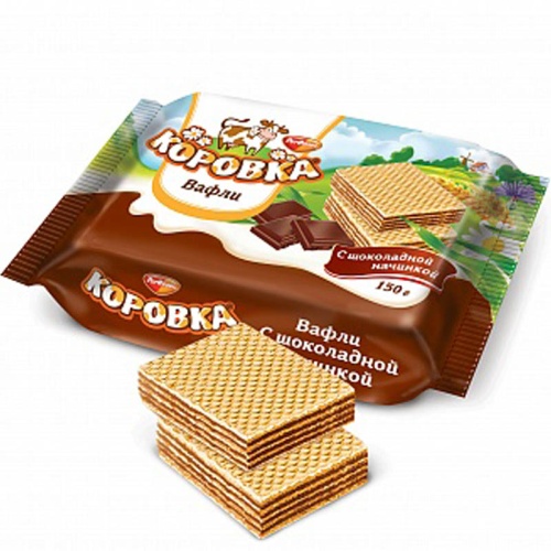 Вафли Коровка с шоколадной начинкой 150г