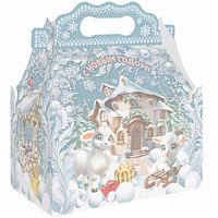 №225у Упаковка Ларец Снежки (плотный картон) 1200г