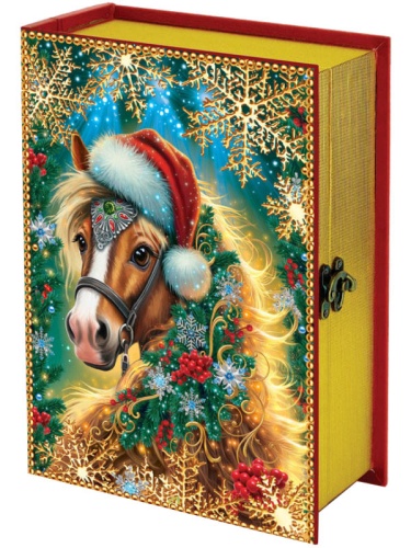 №604 Книга большая Новогодняя лошадка (дерево) 1500г