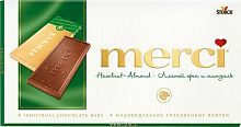Шоколад МЕРСИ молочный с орехом и миндалем 100г