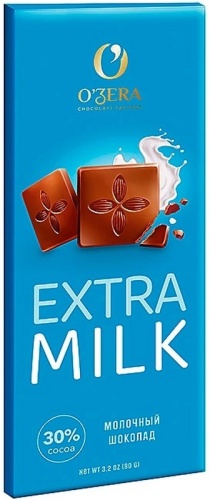 Шоколад O`Zera Extra milk 90г молочный