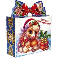 №308у Упаковка Подарок с бантом (плотный картон) 1200г