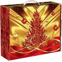 №674у Упаковка Чемодан Красное золото (картон премиум) 2300г