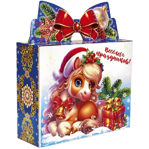 №308у Упаковка Подарок с бантом (плотный картон) 1200г