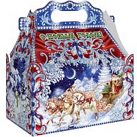 №765у Упаковка Ларец Три белых коня (плотный картон) 1200г