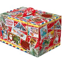 №042 Посылка Марки красная (плотный картон) 1200г