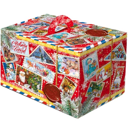 №042 Посылка Марки красная (плотный картон) 1200г