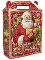 №062у Упаковка Дед с подарками (плотный картон) 900г
