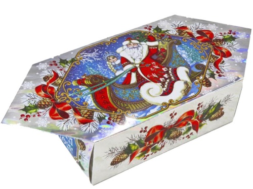 №388у Упаковка Конфетка Саночки (картон премиум) 400г №388у Упаковка Конфетка Саночки (картон премиум) 400г