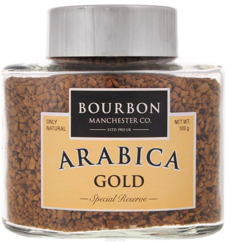 №126ч Кофе Bourbon Arabica Gold 100г (стекло)