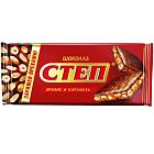 Шоколад Степ молочный с начинкой арахис и карамель 80г