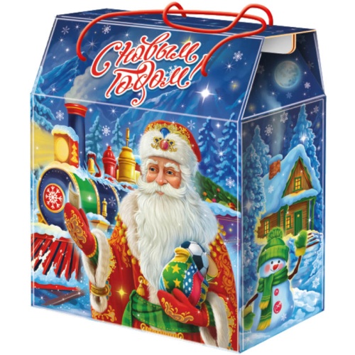 №148у Упаковка Поезд Деда Мороза (плотный картон) 2100г №148у Упаковка Поезд Деда Мороза (плотный картон) 2100г
