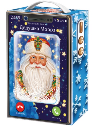 №128у Упаковка Новогодний мобильник (плотный картон) 1100г