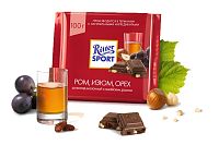 Шоколад Риттер Спорт молочный ром, изюм, орех 100г
